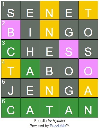 Boardle –  XWordle 8 –  Solutions